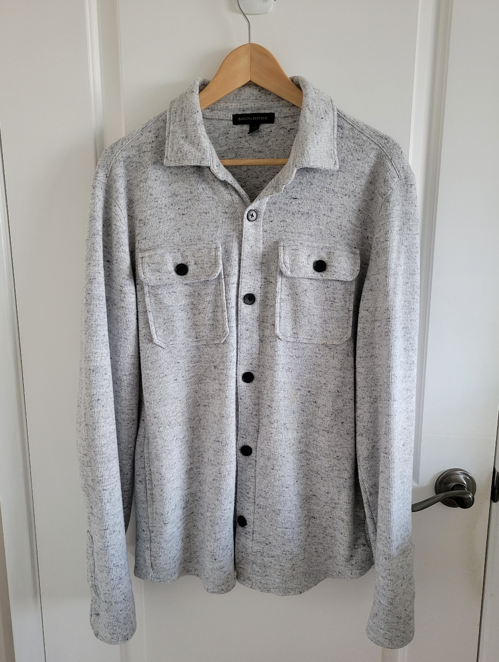 Banana Republic Brushed Waffle Knit Shirt Jacket Size Medium Tall